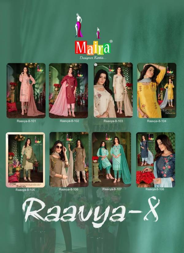 Mayra Raavya 8 Fancy Wear Kurti Pant With Dupatta Readymade  Collection